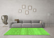 Machine Washable Abstract Green Modern Area Rugs in a Living Room,, wshabs1399grn