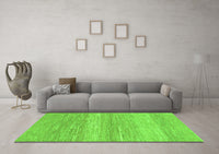 Machine Washable Abstract Green Modern Rug, wshabs1399grn