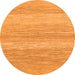 Round Machine Washable Abstract Orange Modern Area Rugs, wshabs1399org