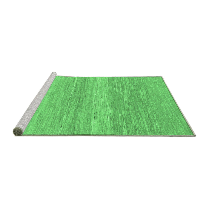 Sideview of Machine Washable Abstract Emerald Green Modern Area Rugs, wshabs1399emgrn