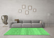 Machine Washable Abstract Emerald Green Modern Area Rugs in a Living Room,, wshabs1399emgrn