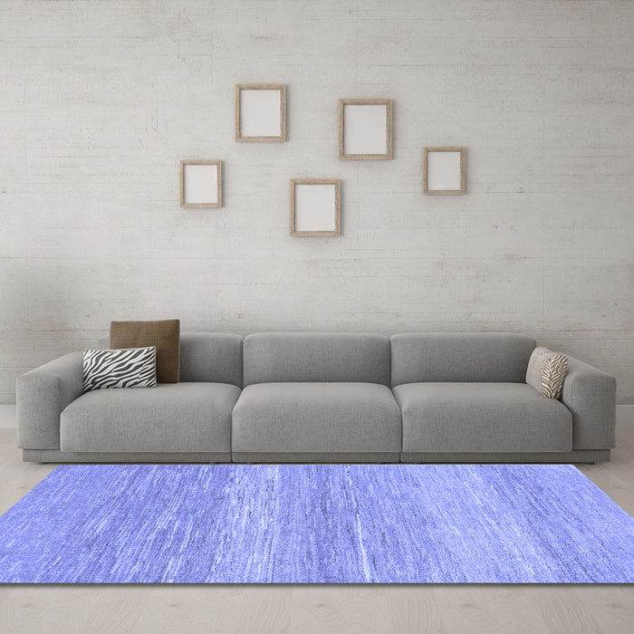 Machine Washable Abstract Blue Modern Rug in a Living Room, wshabs1399blu