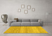 Machine Washable Abstract Yellow Modern Rug in a Living Room, wshabs1399yw