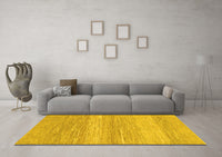 Machine Washable Abstract Yellow Modern Rug, wshabs1399yw