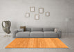 Machine Washable Abstract Orange Modern Area Rugs in a Living Room, wshabs1399org