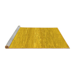 Sideview of Machine Washable Abstract Yellow Modern Rug, wshabs1399yw