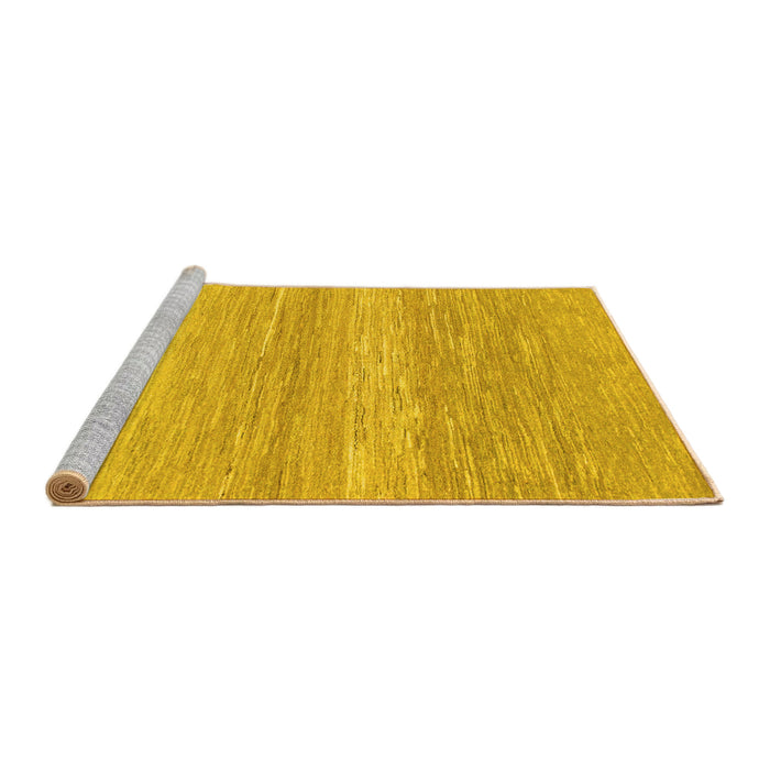 Sideview of Machine Washable Abstract Yellow Modern Rug, wshabs1399yw