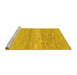 Sideview of Machine Washable Abstract Yellow Modern Rug, wshabs1399yw