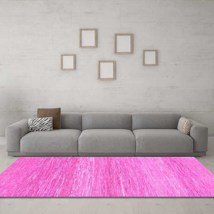 Machine Washable Abstract Pink Modern Rug in a Living Room, wshabs1399pnk