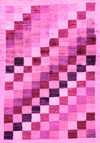 Checkered Pink Modern Rug, abs139pnk