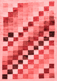 Checkered Red Modern Rug, abs139red