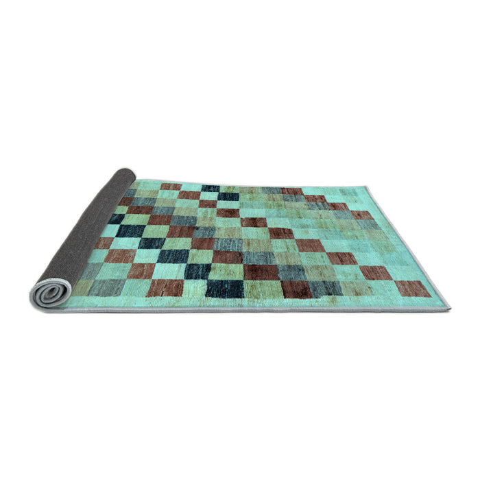 Sideview of Checkered Light Blue Modern Rug, abs139lblu
