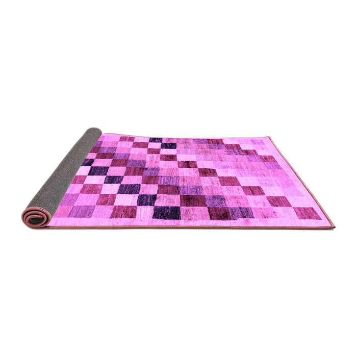Sideview of Checkered Purple Modern Rug, abs139pur