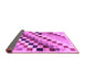 Sideview of Checkered Purple Modern Rug, abs139pur