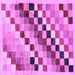 Square Machine Washable Checkered Purple Modern Area Rugs, wshabs139pur