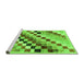 Sideview of Machine Washable Checkered Green Modern Area Rugs, wshabs139grn