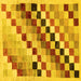 Square Machine Washable Checkered Yellow Modern Rug, wshabs139yw