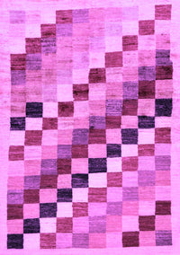 Checkered Purple Modern Rug, abs139pur