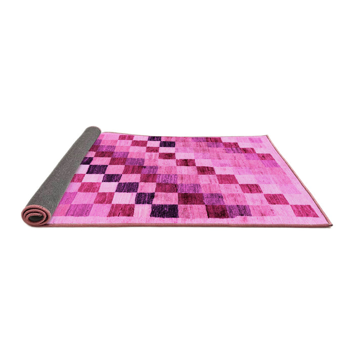 Sideview of Checkered Pink Modern Rug, abs139pnk