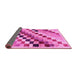 Sideview of Checkered Pink Modern Rug, abs139pnk