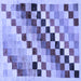 Square Machine Washable Checkered Blue Modern Rug, wshabs139blu