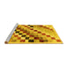 Sideview of Machine Washable Checkered Yellow Modern Rug, wshabs139yw