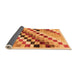 Sideview of Checkered Orange Modern Rug, abs139org