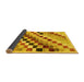 Sideview of Checkered Yellow Modern Rug, abs139yw