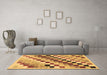 Machine Washable Checkered Brown Modern Rug in a Living Room,, wshabs139brn