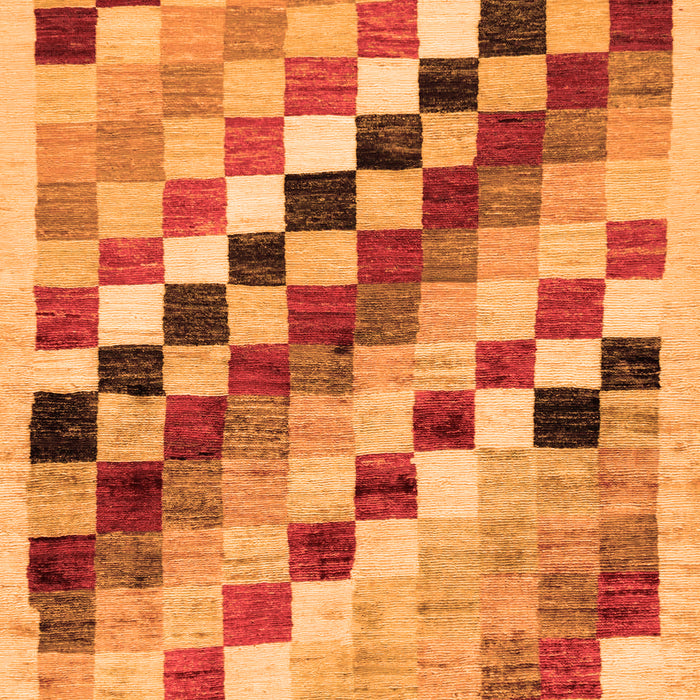 Checkered Orange Modern Rug, abs139org