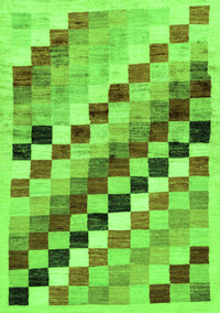 Checkered Green Modern Rug, abs139grn