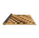 Sideview of Checkered Brown Modern Rug, abs139brn