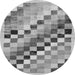 Round Checkered Gray Modern Rug, abs139gry