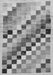 Machine Washable Checkered Gray Modern Rug, wshabs139gry