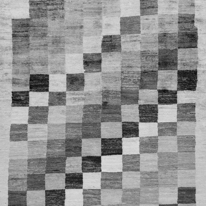 Machine Washable Checkered Gray Modern Rug, wshabs139gry