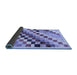 Sideview of Checkered Blue Modern Rug, abs139blu