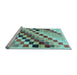 Sideview of Machine Washable Checkered Light Blue Modern Rug, wshabs139lblu