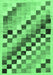 Machine Washable Checkered Emerald Green Modern Area Rugs, wshabs139emgrn