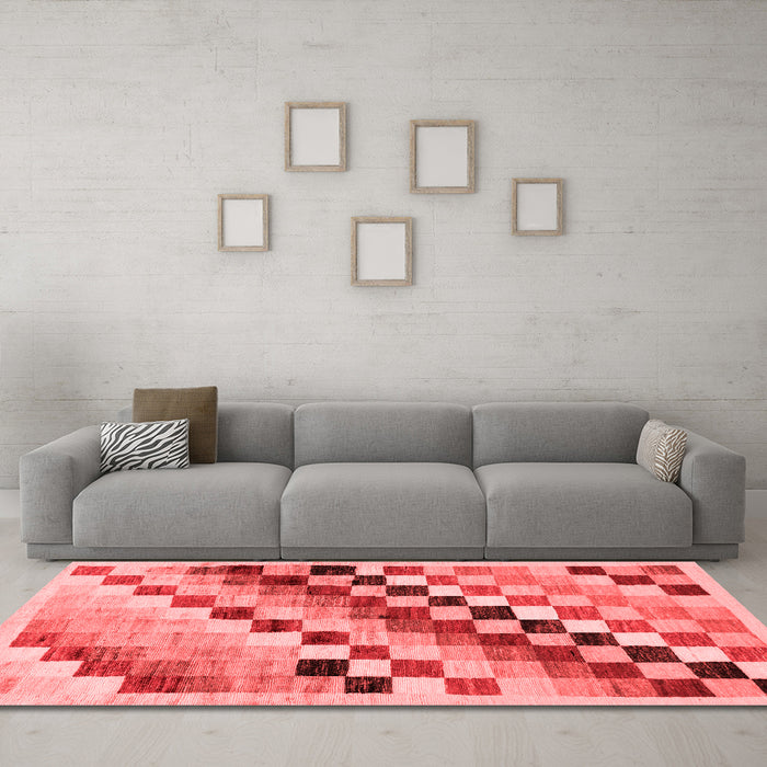 Modern Red Washable Rugs