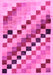 Machine Washable Checkered Pink Modern Rug, wshabs139pnk
