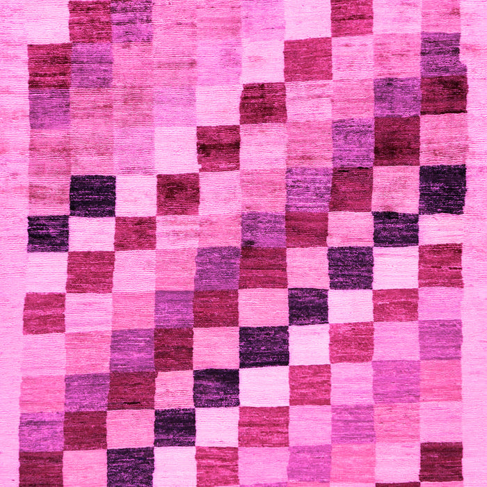 Machine Washable Checkered Pink Modern Rug, wshabs139pnk