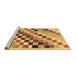 Sideview of Machine Washable Checkered Brown Modern Rug, wshabs139brn