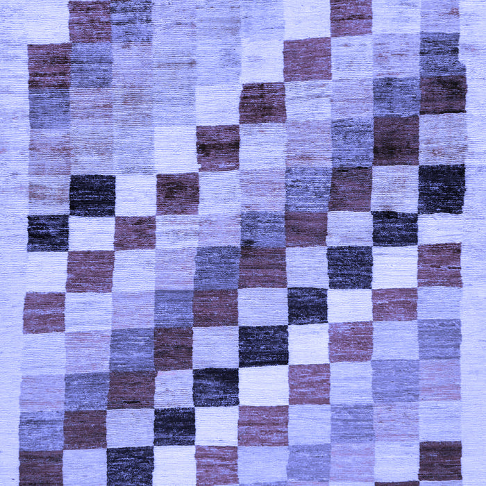 Checkered Blue Modern Rug, abs139blu