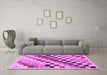 Machine Washable Checkered Purple Modern Area Rugs in a Living Room, wshabs139pur