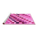 Sideview of Machine Washable Checkered Pink Modern Rug, wshabs139pnk