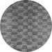 Round Machine Washable Oriental Gray Modern Rug, wshabs13gry