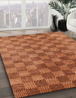 Abstract Orange Oriental Rug in Family Room, abs13