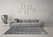 Machine Washable Oriental Gray Modern Rug in a Living Room,, wshabs13gry