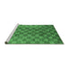 Sideview of Machine Washable Oriental Emerald Green Modern Area Rugs, wshabs13emgrn