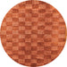 Round Oriental Orange Modern Rug, abs13org